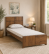 Trevora Solid Sheesham Wood Single Bed with Simple Design in Natural Finish for Home
