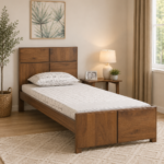 Trevora Solid Sheesham Wood Single Bed with Simple Design in Natural Finish for Home