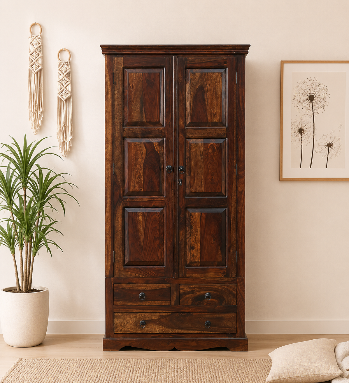 Tuscany Signature Collection Wooden Wardrobe with Wide Storage Space (1) Tuscany Signature Collection Wooden Wardrobe with Wide Storage Space - Image 1