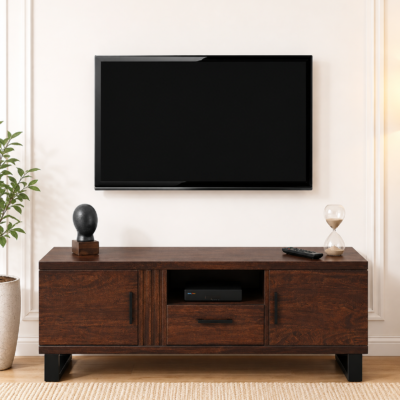 Valtrona Premium Wooden TV Unit with Modern Utility Storage