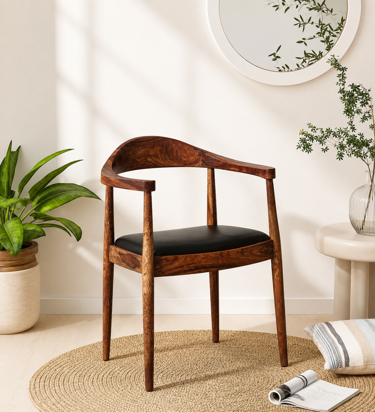 Westborough Solid Sheesham Wood Luxury Dining Chair for Contemporary Homes (1) Westborough Solid Sheesham Wood Luxury Dining Chair for Contemporary Homes - Image 1