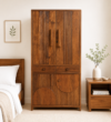 Westbury Elegant Sheesham Wood 2 Door Wardrobe with Drawer Storage