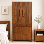 Westbury Elegant Sheesham Wood 2 Door Wardrobe with Drawer Storage
