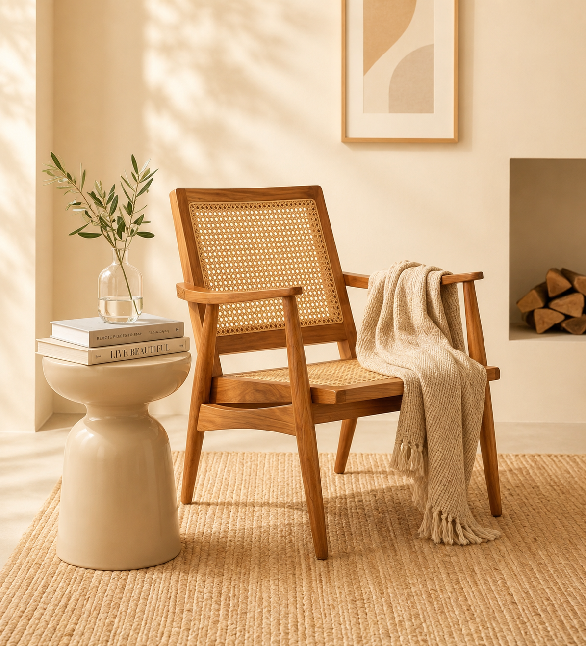 Willowford Handcrafted Wooden Dining Chair with Rich Natural Wood Grain (1) Willowford Handcrafted Wooden Dining Chair with Rich Natural Wood Grain - Image 1