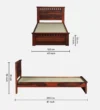 Zenvora Sheesham Wood Single Bed with Sleek Frame and Natural Finish for Bedroom - Image 8