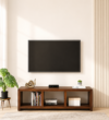 Zeravik Solid Sheesham Wood TV Console in Rich Walnut Finish