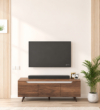 Zorella Wooden TV Console with Spacious Cabinet and Display Shelves