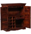 Aura Luxe Collection Bar Cabinet with LED Lighting in Deep Wenge Finish - Image 7