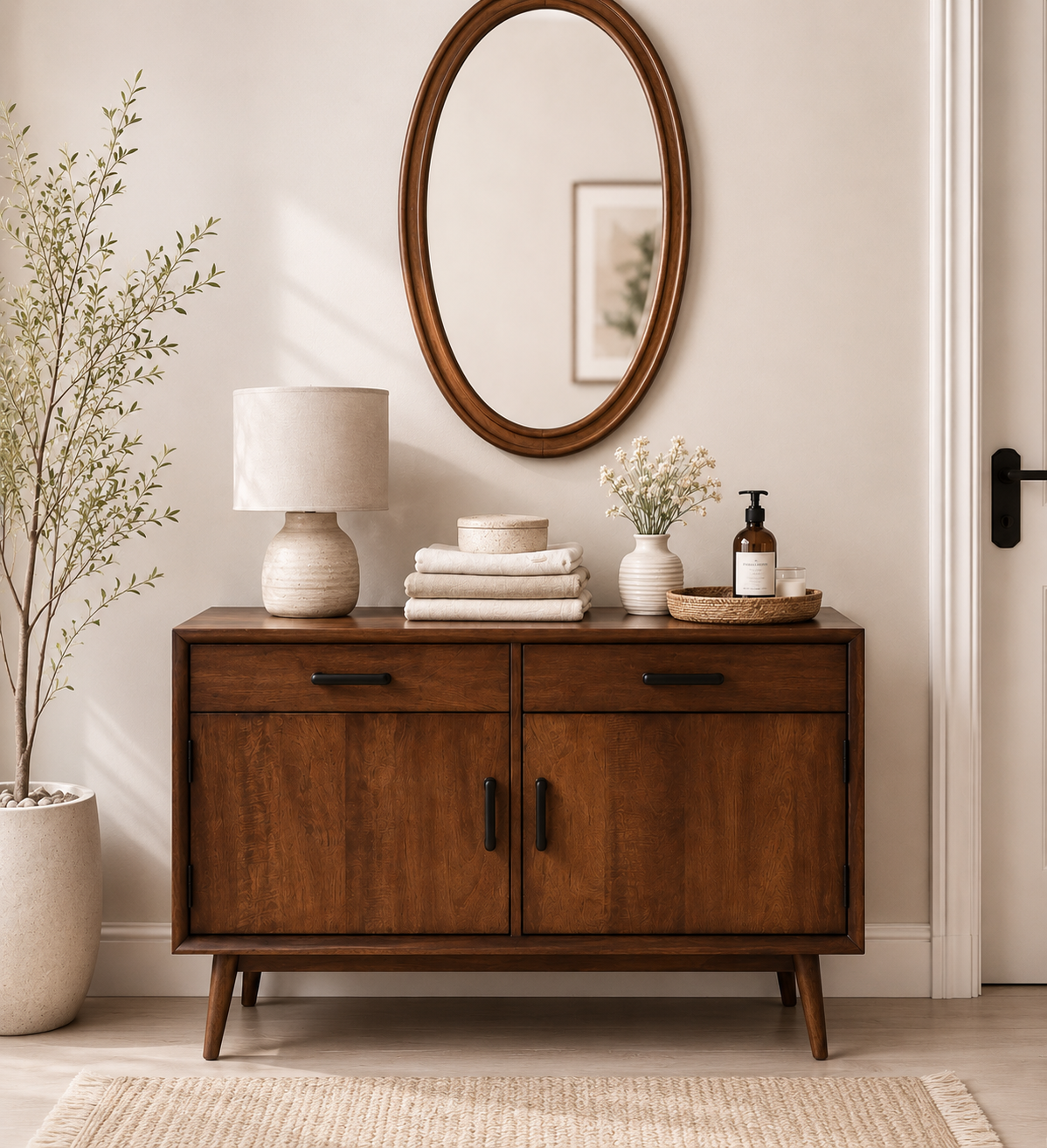 Aura Nordic Style Storage Cabinet in Wenge Finish (1) Aura Nordic Style Storage Cabinet in Wenge Finish - Image 1