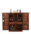 Elan Classic Wooden Bar Cabinet with Glass Doors & Shelves in Wenge Finish - Image 2