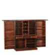 Elan Classic Wooden Bar Cabinet with Glass Doors & Shelves in Wenge Finish - Image 5