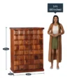 Elan Classic Wooden Bar Cabinet with Glass Doors & Shelves in Wenge Finish - Image 6