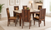 Forestwood Solid Wood 6 Seater Dining Set In Natural Walnut Finish With Bench