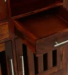 Kael Designer Bar Cabinet with Brass Handles in Wenge Finish - Image 2