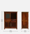 Kael Designer Bar Cabinet with Brass Handles in Wenge Finish - Image 6