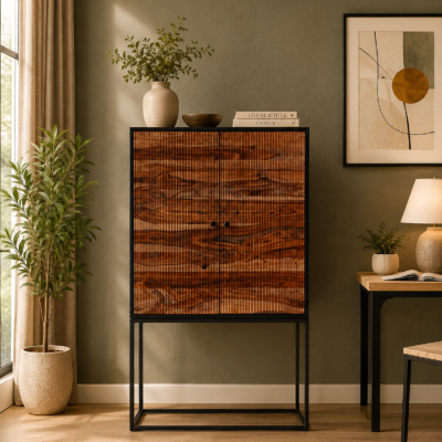 Kael Designer Storage Cabinet in Wenge Finish