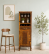 Kiro Artisan Craft Bar Cabinet with Wine Storage in Wenge Finish