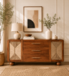 Kiro Artisan Wood Display Cabinet in Wenge Finish