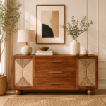 Kiro Artisan Wood Display Cabinet in Wenge Finish