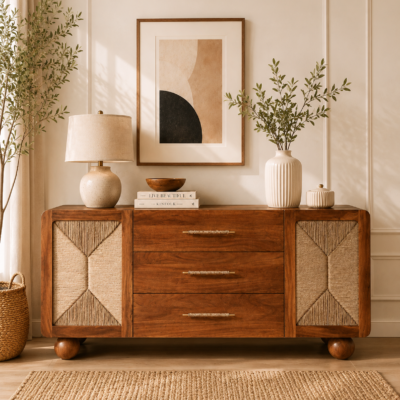Kiro Artisan Wood Display Cabinet in Wenge Finish