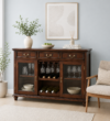 Miro Contemporary Engineered Wood Bar Cabinet in Dark Wenge Finish