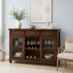 Miro Contemporary Engineered Wood Bar Cabinet in Dark Wenge Finish