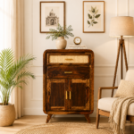 Miro Contemporary Engineered Wood Storage Cabinet in Rich Wenge Finish