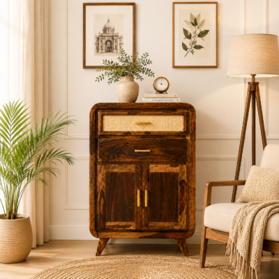 Miro Contemporary Engineered Wood Storage Cabinet in Rich Wenge Finish