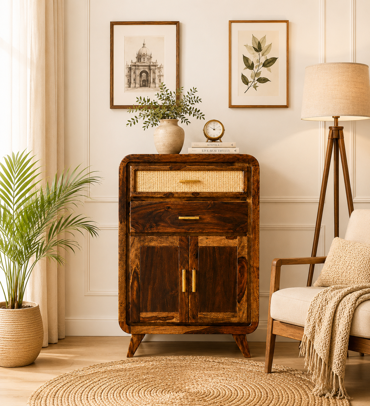 Miro Contemporary Engineered Wood Storage Cabinet in Rich Wenge Finish (1) Miro Contemporary Engineered Wood Storage Cabinet in Rich Wenge Finish - Image 1