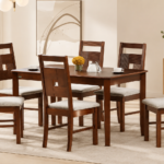 Naturo Sheesham Wood 6 Seater Dining Set In Natural Termite Resistant Finish With Bench