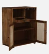 Noor Handcrafted Sheesham Wood Bar Cabinet with Mirror Panel in Wenge Finish - Image 8