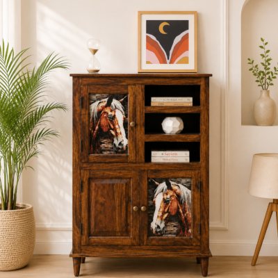 Noor Modern Multi-Utility Wooden Cabinet in Wenge Finish