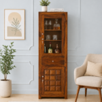 Reyo Multipurpose Bar Cabinet with Wine & Glass Storage in Wenge Finish