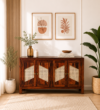 Saki Premium Solid Wood Storage Cabinet in Wenge Finish