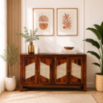 Saki Premium Solid Wood Storage Cabinet in Wenge Finish