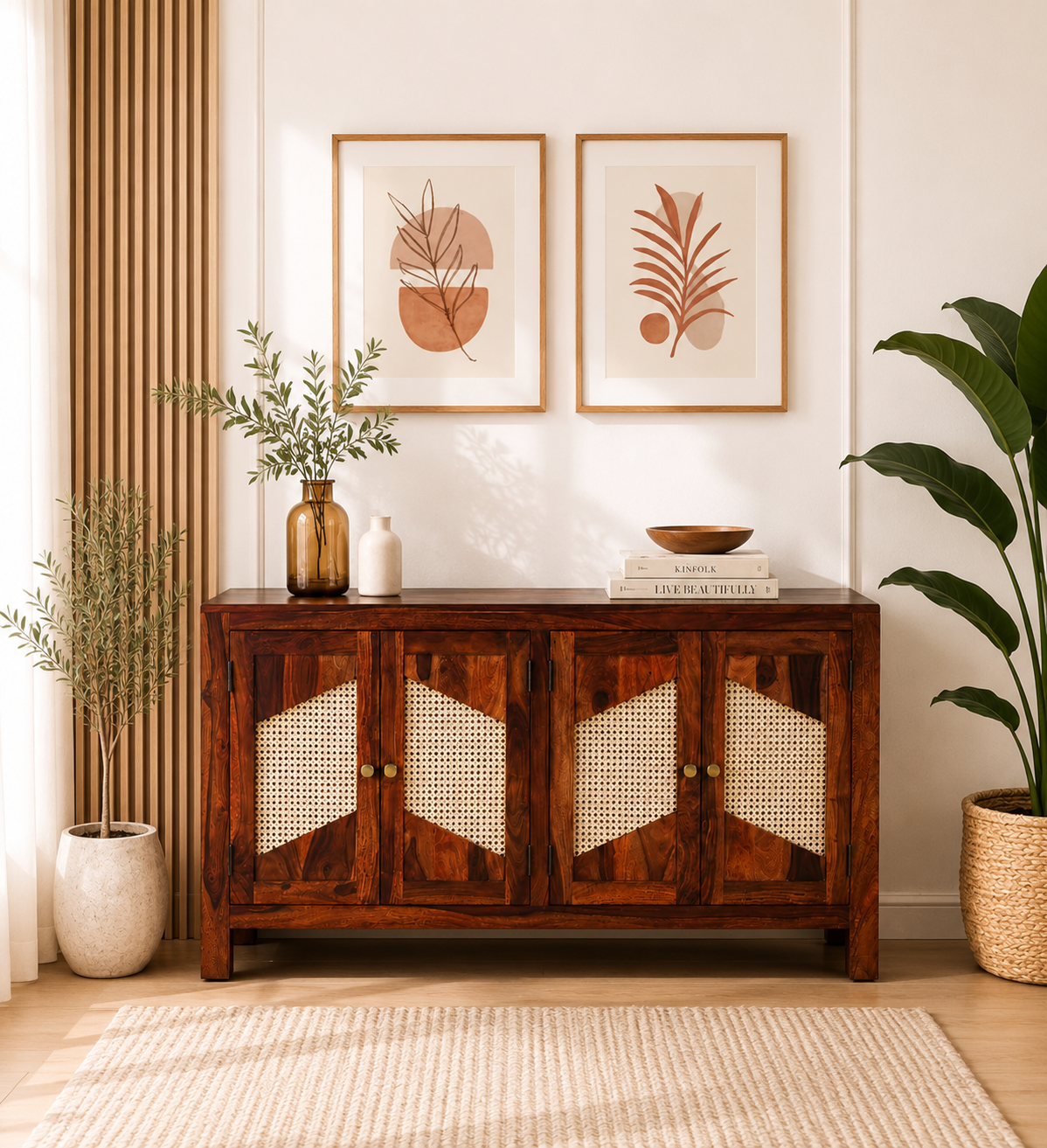 Saki Premium Solid Wood Storage Cabinet in Wenge Finish (1) Saki Premium Solid Wood Storage Cabinet in Wenge Finish - Image 1