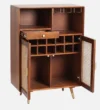 Saki Solid Wood Bar Cabinet with Wine Rack & Glass Storage in Wenge Finish - Image 6