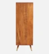 Saki Solid Wood Bar Cabinet with Wine Rack & Glass Storage in Wenge Finish - Image 9