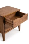 Saki Solid Wood Bedside Table with Drawer & Open Shelf in Wenge Finish - Image 3