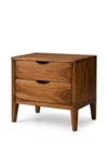 Saki Solid Wood Bedside Table with Drawer & Open Shelf in Wenge Finish - Image 5