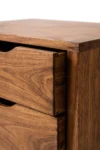 Saki Solid Wood Bedside Table with Drawer & Open Shelf in Wenge Finish - Image 6