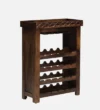 Vero Minimalist Bar Cabinet with Open Display Shelf in Wenge Finish - Image 3