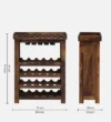 Vero Minimalist Bar Cabinet with Open Display Shelf in Wenge Finish - Image 7