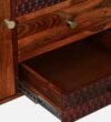 Zeno Classic Sheesham Wood Cabinet with Shelves in Wenge Finish - Image 5