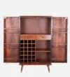 Zeno Modern Bar Cum Storage Cabinet with Glass Doors in Wenge Finish - Image 8