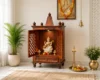 Ivaan Traditional Wooden Temple Cabinet for Home