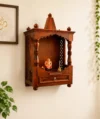 Moksh Premium Solid Sheesham Wood Pooja Ghar