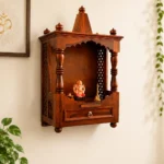 Moksh Premium Solid Sheesham Wood Pooja Ghar